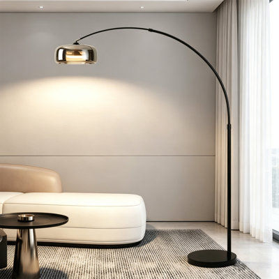 Arched Floor Lamp, Height Adjustable, Smart Voice Control Full Spectrum LED, Dimmable & Adjustable Color Temperature, Modern Design With E27 Bulb Included