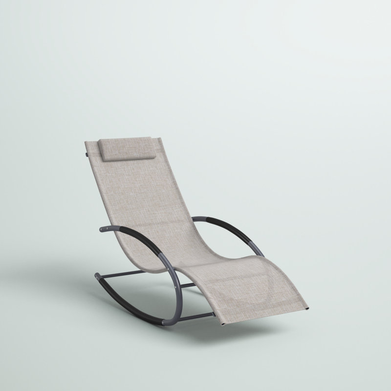 Chaise longue à bascule courbée avec coussin Blizzard, Beige
