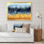 Paysage avec un champ de blé jaune - reproduction sur toile-67339515-67339516