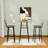 3-Piece Rustic Round Bar Stool Set with Table, Shelf and 2 Backrest Stool-1404024273-1404024268