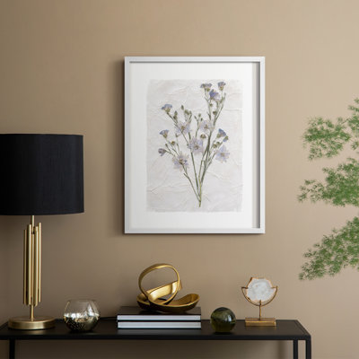 Decoupage Floral II, reproduction encadrée - bois massif