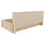 Lit plateforme simple en bois avec barrière de sécurité et tablettes de rangement latérales-481940281