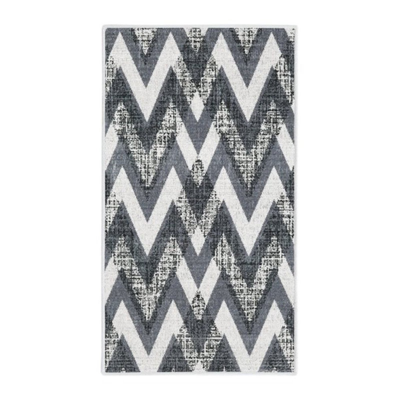 Tapis gris / blanc Evandro, Rectangle 2 pi x 4 pi