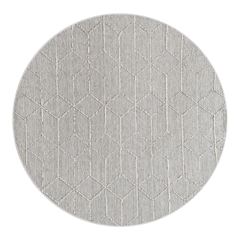 Indoor/Outdoor Trellis Area Rug, Round 5'3"