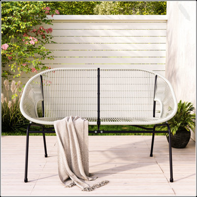 Causeuse d'extérieur CONDESSA avec rotin en polyéthylène durable et structure en métal élégant