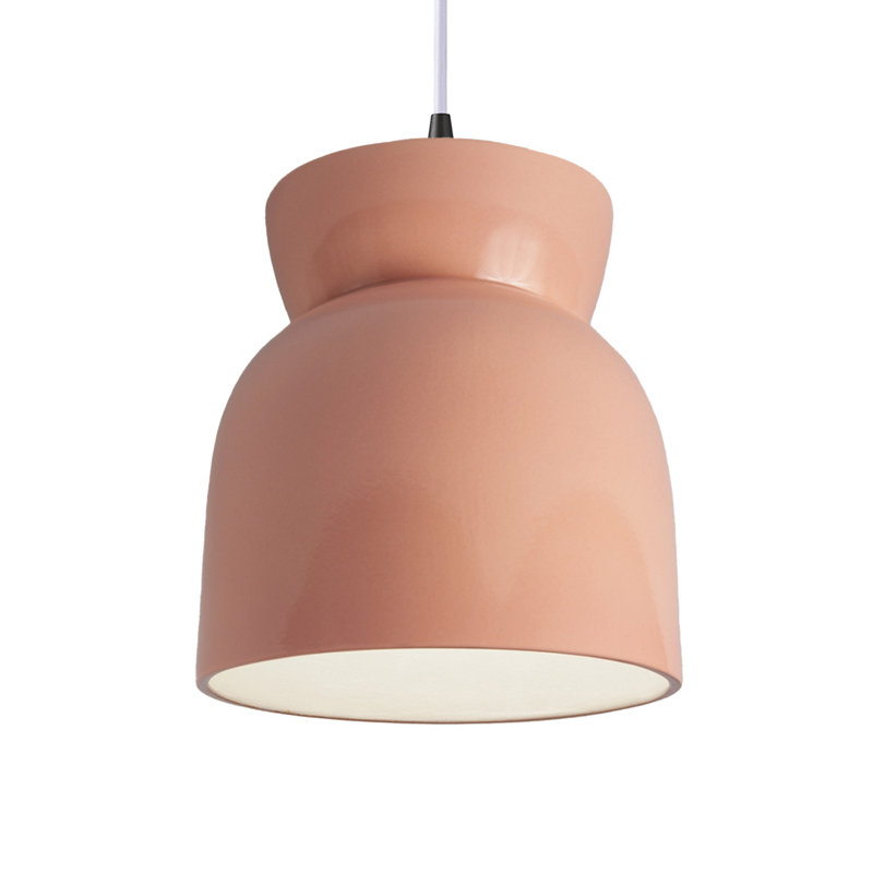 Luminaire suspendu sablier Breeona, Rosé brillant, Noir mat
