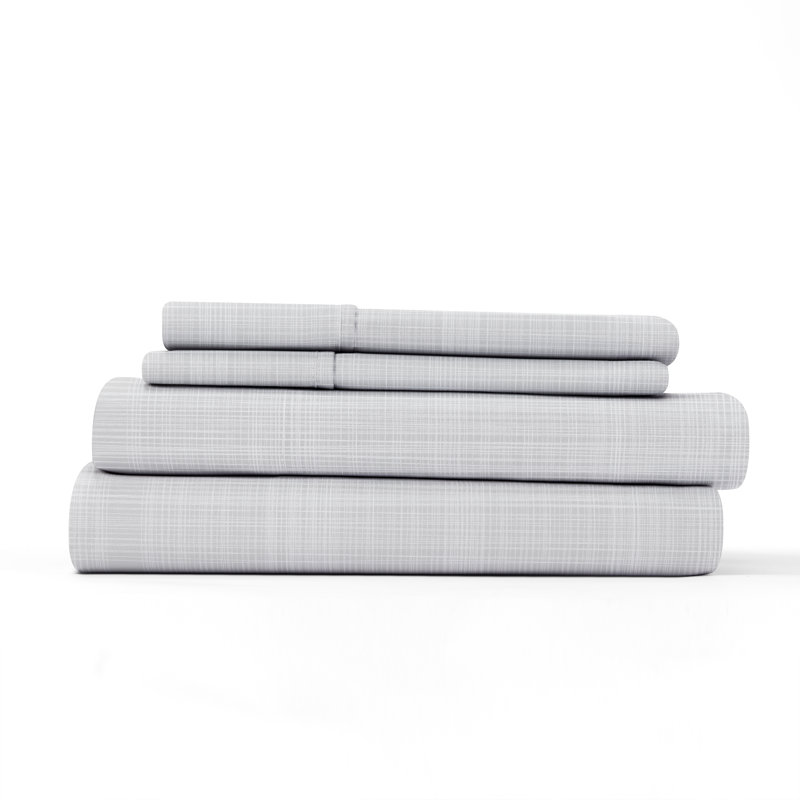 Becky Cameron™ Thatch Pattern Bed Sheet Set, Gray, Twin