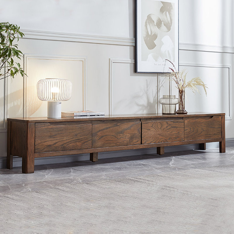 Modern minimalist solid wood style TV stand, 70.87"