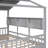 Gray, Full Size, Wooden House Bed, Storage Drawers, Shelf, Roof Design, Play, Comfort, Construction Size Bed With Gray Color, 2 Drawers And Back Shelf For Accessories, Play Area