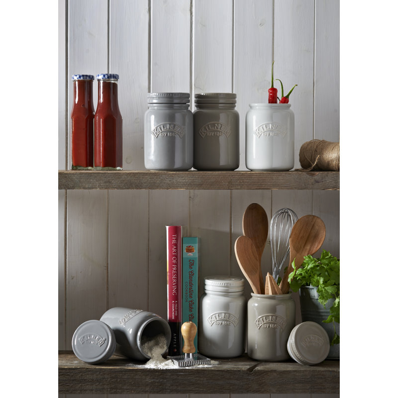 600ml ceramic storage jar, Morning Mist