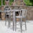Drumfane 30'' Round Metal Indoor-Outdoor Bar Table Set with 2 Vertical Slat Back Stools-33651161-68072876