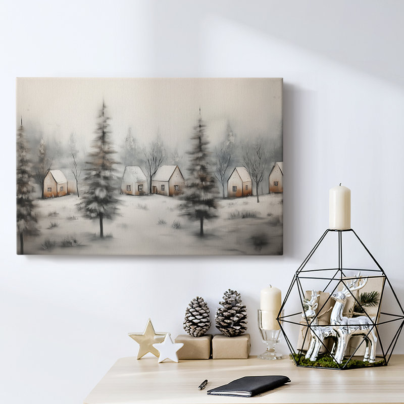 Art des Fêtes de Noël - Toile tendue avec châssis - Série 3-CLIX, H 18 po x l 27 po