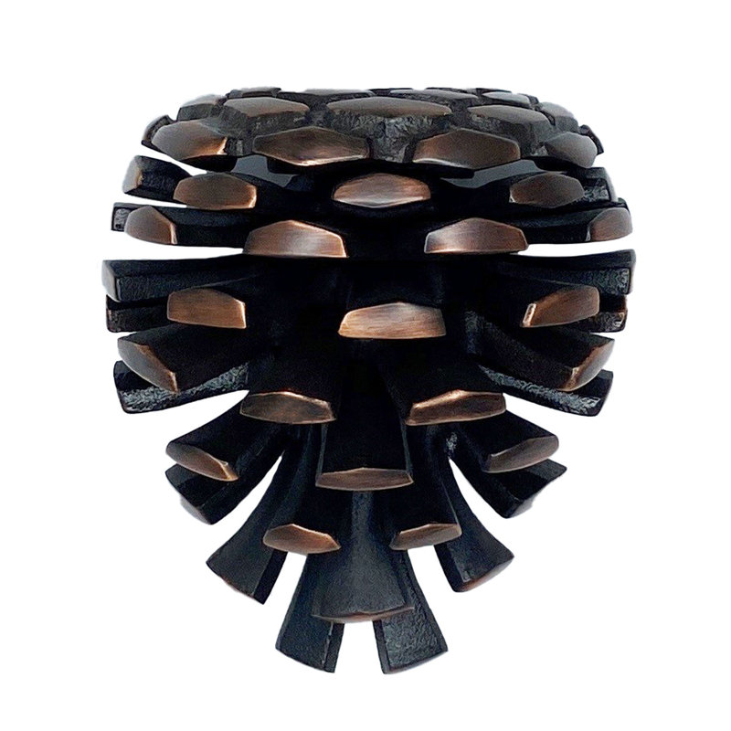 Pinecone Oiled Bronze Solid Brass Door Knocker, 3.25"