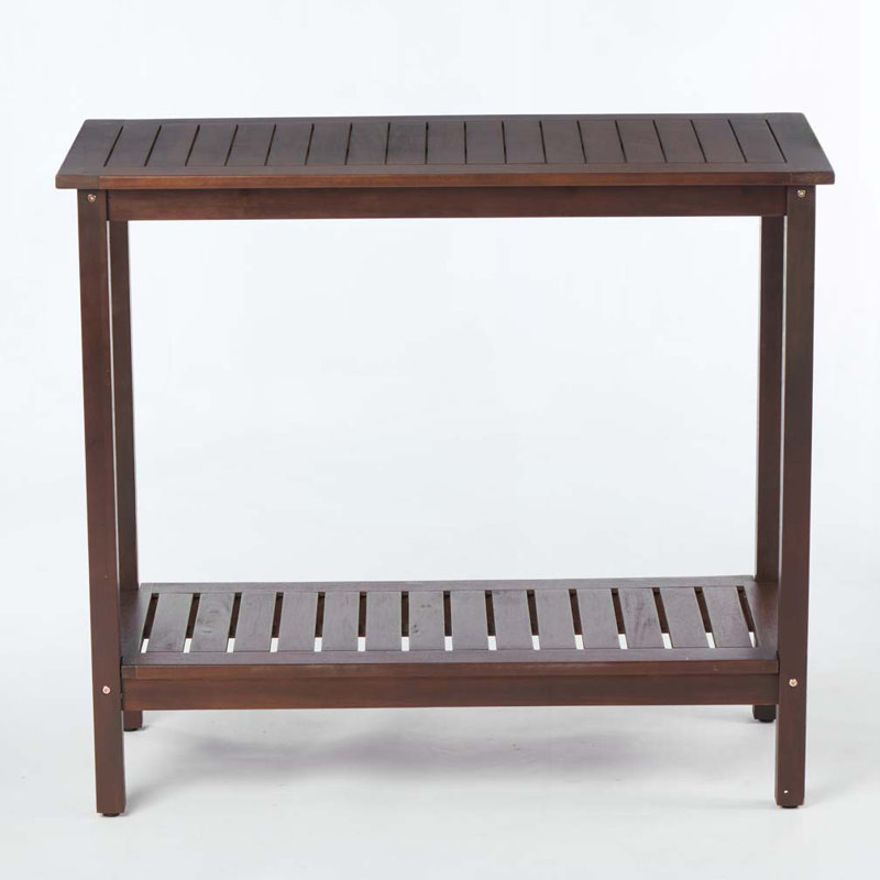 Patio Console  Table with Rectangular Top,Open Shelf