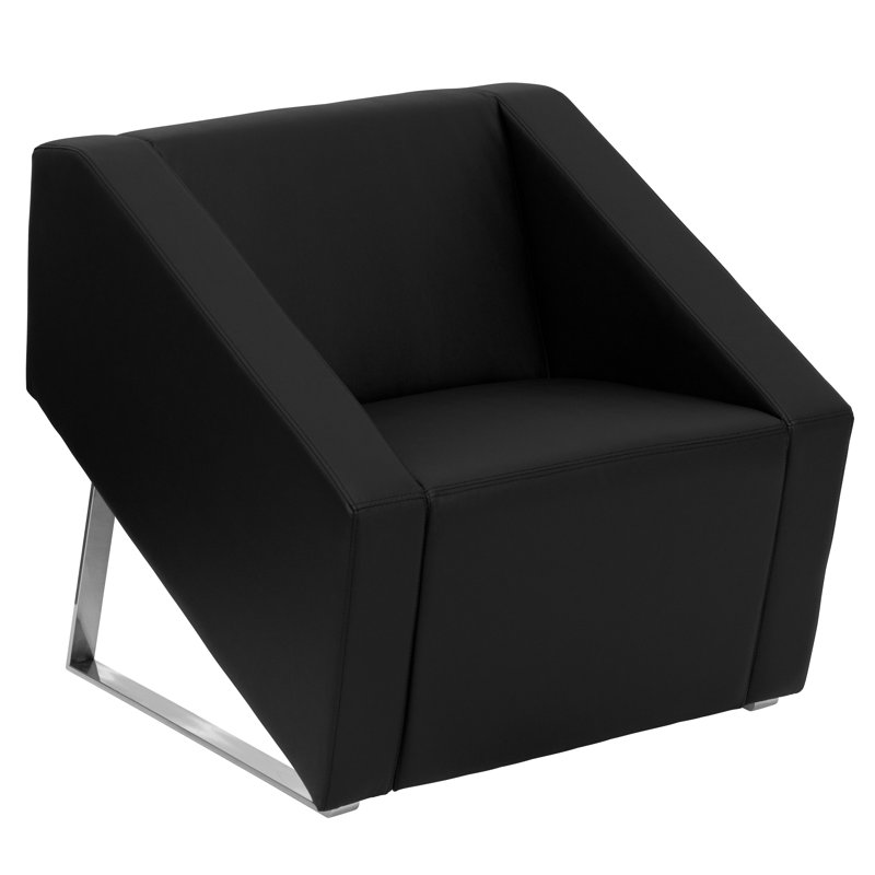 Chaise longue Beninga LeatherSoft avec base triangulaire, Noir