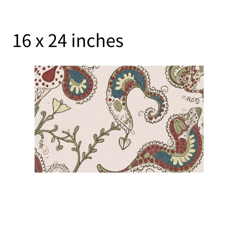 Tapis pour salle de bain à motif cachemire rétro, 16 po x 24 po