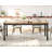 Industrial Dining Table for 6, Wooden Long Dinner Table with Mortise Tenon Design, Kitchen Table with Sturdy Metal Legs-117814414-117814416-134372882