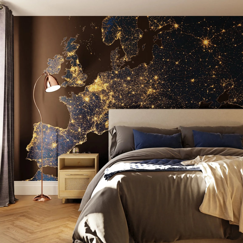 Superfresco Easy Europe by Night Navy Print To Order Mural