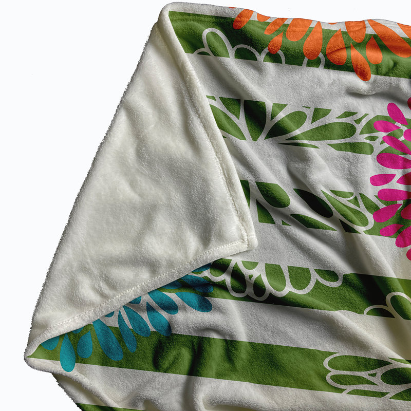 Jeté polaire Flora and Fauna, L 60 po x L 80 po, 1.95, Vert