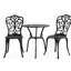 Patio Bistro - fonte d'aluminium, noir, pour le jardin et 3 facile à assembler