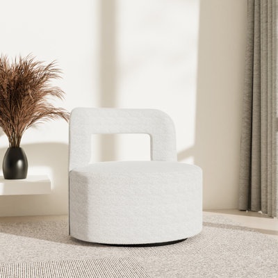 Teddy Accent Chair with Open-Back, 360°Rotating Base,