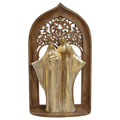 Scène de la Sainte Famille aspect bois - 31 pouces