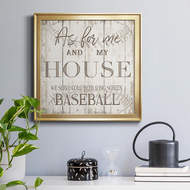 Baseball - Toile encadrée de qualité supérieure - prête à être accrochée, Argent, H 34,5 po x l 34,5 po x P 1,5 po