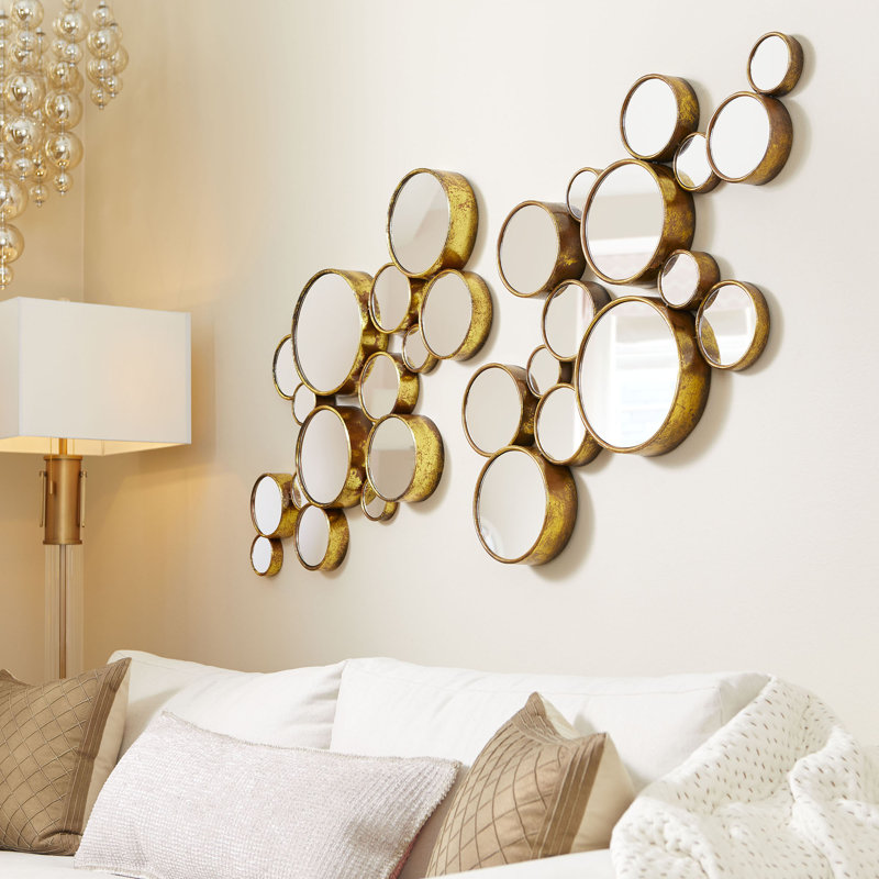 Bubbles Flat Metal Mirror