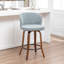 Tabouret de comptoir pivotant rembourré avec structure en bois Devaney-123161752
