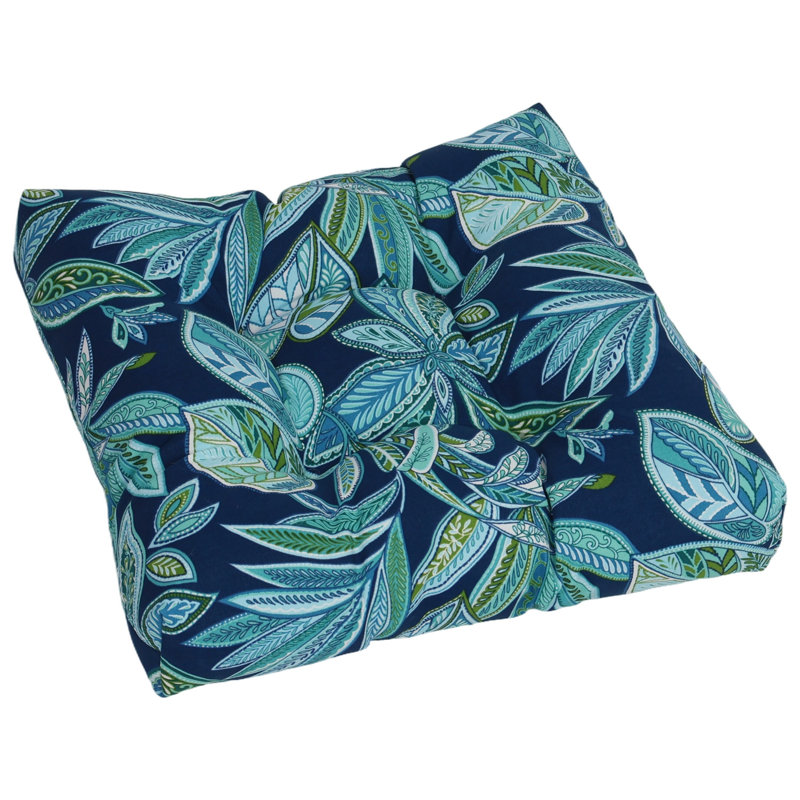 Coussins de chaise de salle à manger 19 pouces carrés (ensemble de 2), Bleu / floral marine Crestwood