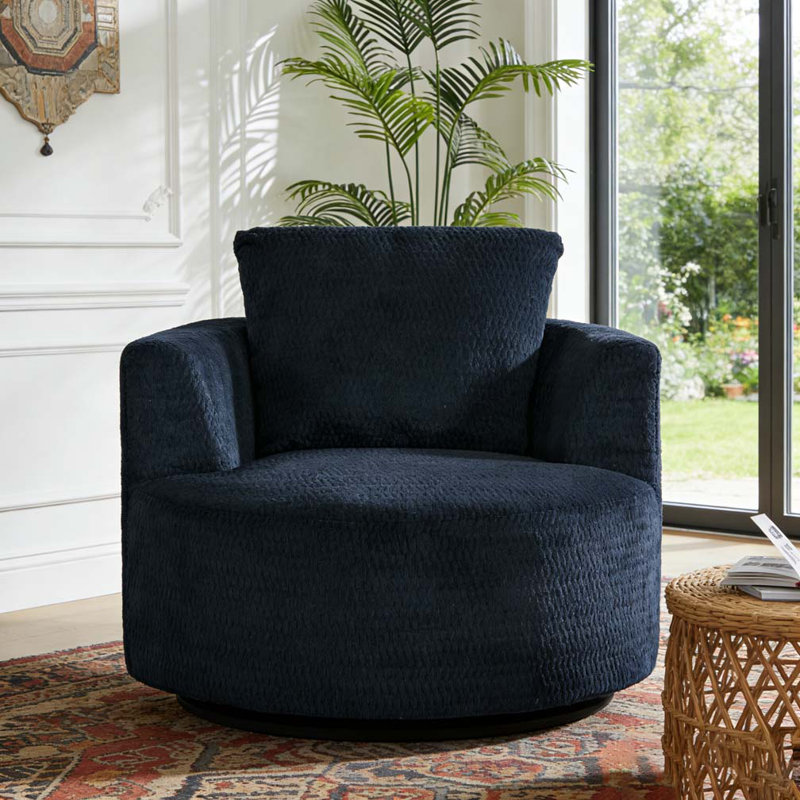 Fauteuil d'appoint pivotant à 360 ° compressible, Bleu très foncé