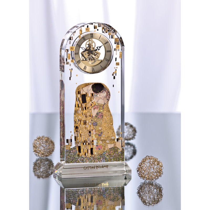 Gustav Klimt Glass Tabletop Clock