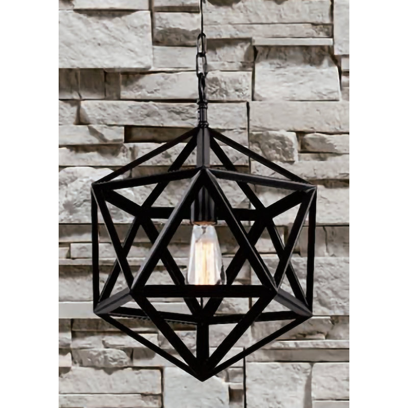 Modern LED 1 Light Black Geometric Pendant