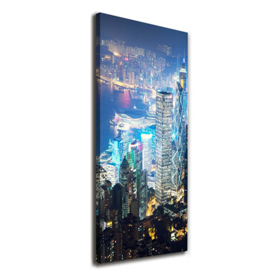 Hong Kong By Night - Wrapped Canvas Print