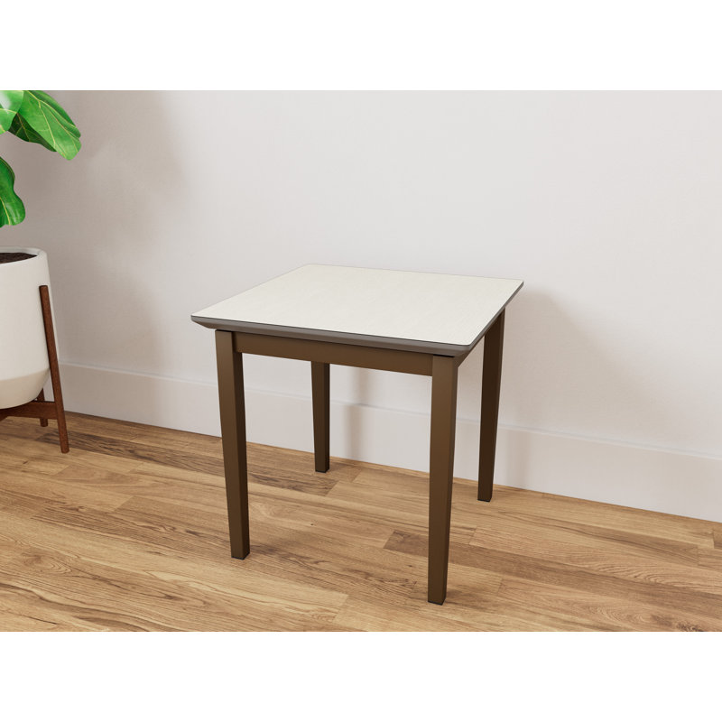 Table de bout en acier Lenox, Noyer Riftwood, Bronze