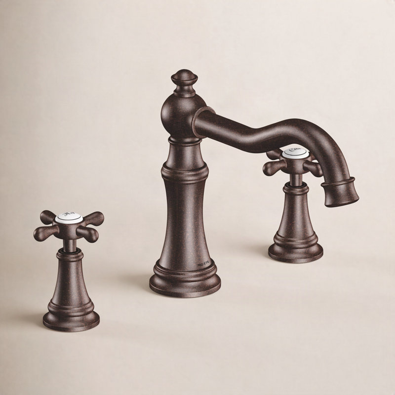 Weymouth Double Handle Deck Mounted Roman Tub Faucet Trim, Oil Rubbed Bronze