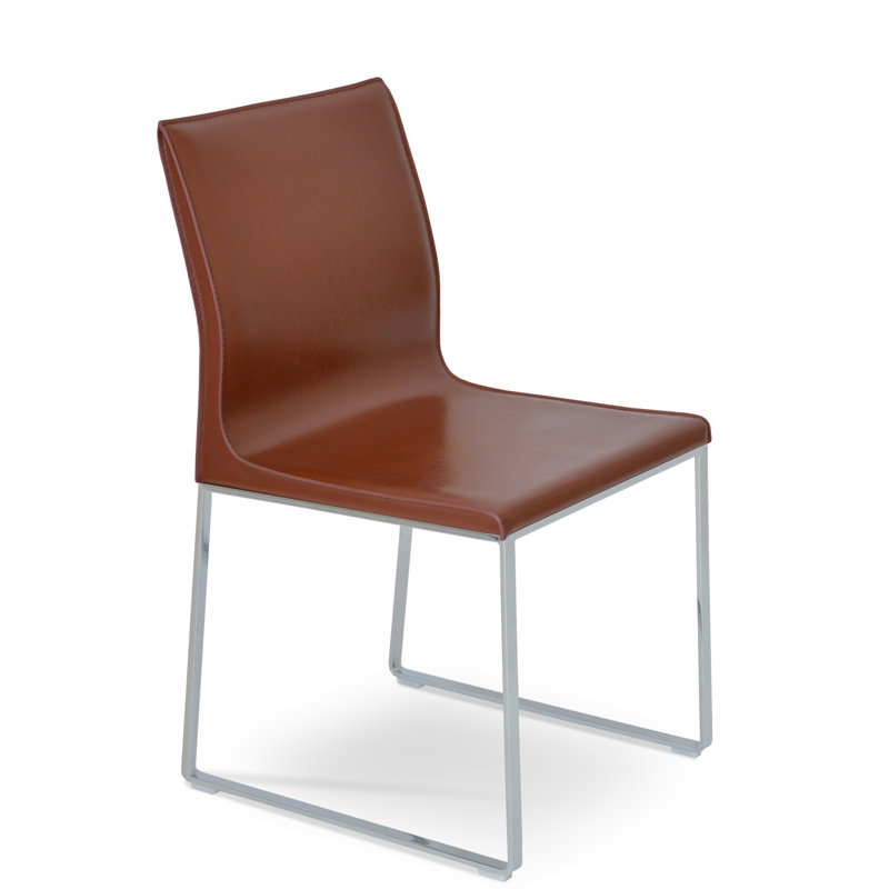 Polo Sled Side Chair, Chrome, Dark Gray