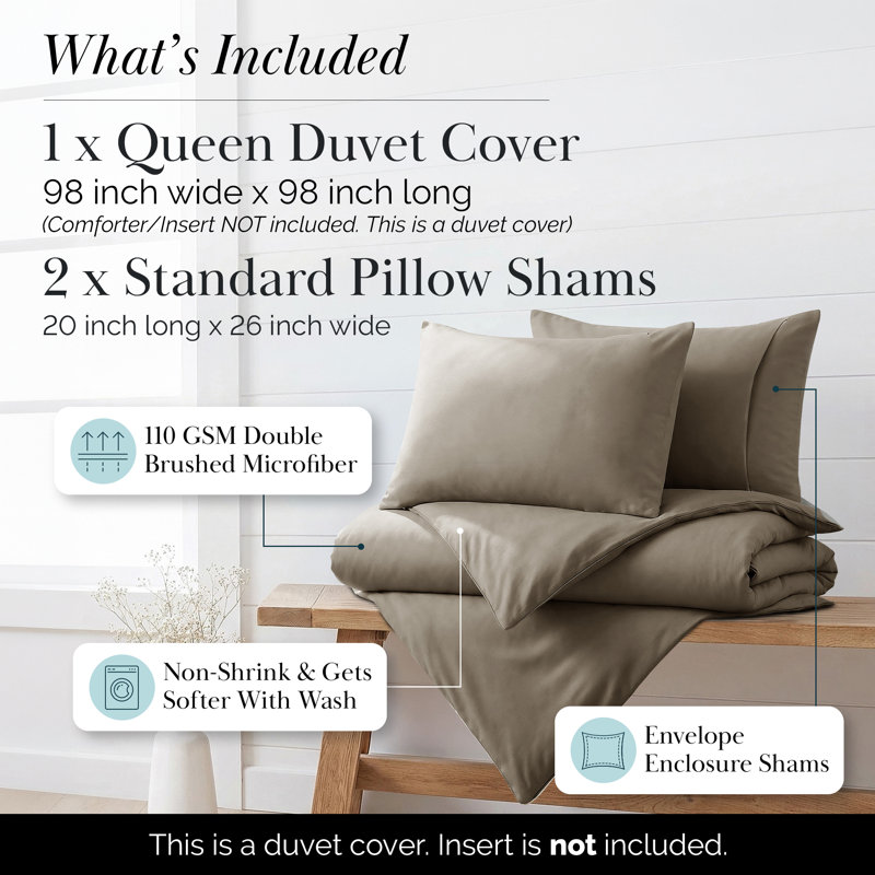 Ensemble de housse de couette surdimensionnée en microfibre avec attaches de coin et fermeture à glissière Vilano Springs🅫