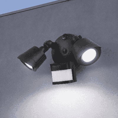 120 Watt 2 - Head LED Hardwired Outdoor Security Flood Light with Motion Sensor