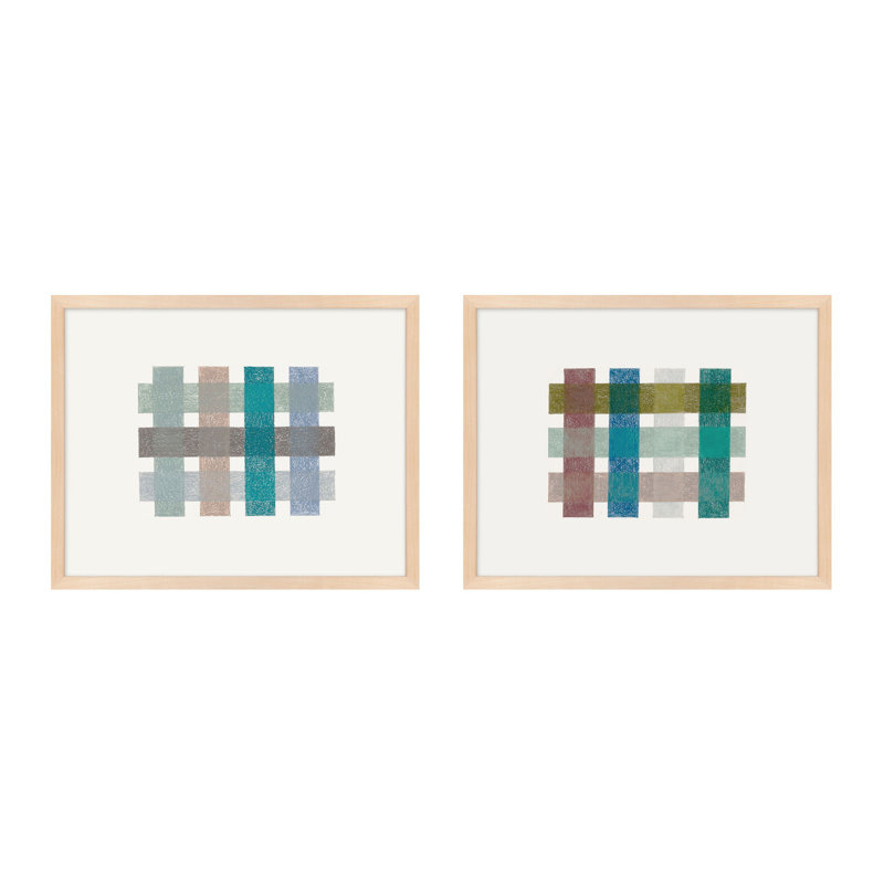 Gridlock Horizontal Print by Beth James, Maple Framed, 24'' H x 60'' W x 1.25'' D