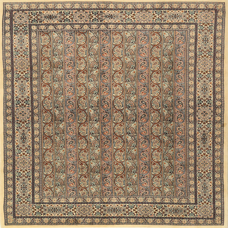 Tapis oriental kaki foncé, Carré 8 pi
