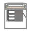 Lit mezzanine double avec tablettes et DEL-633074854