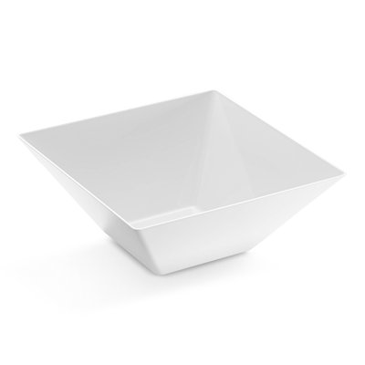 Bols de service carrés blancs en plastique (3 pte)