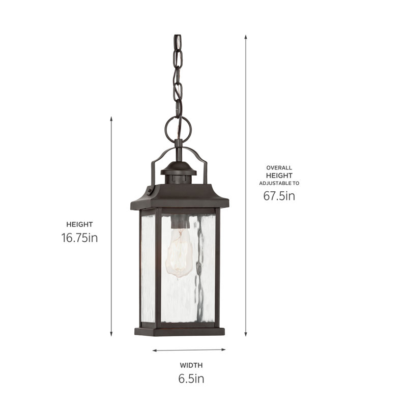 Luminaire suspendu d'extérieur 16,75 po 1 lumière