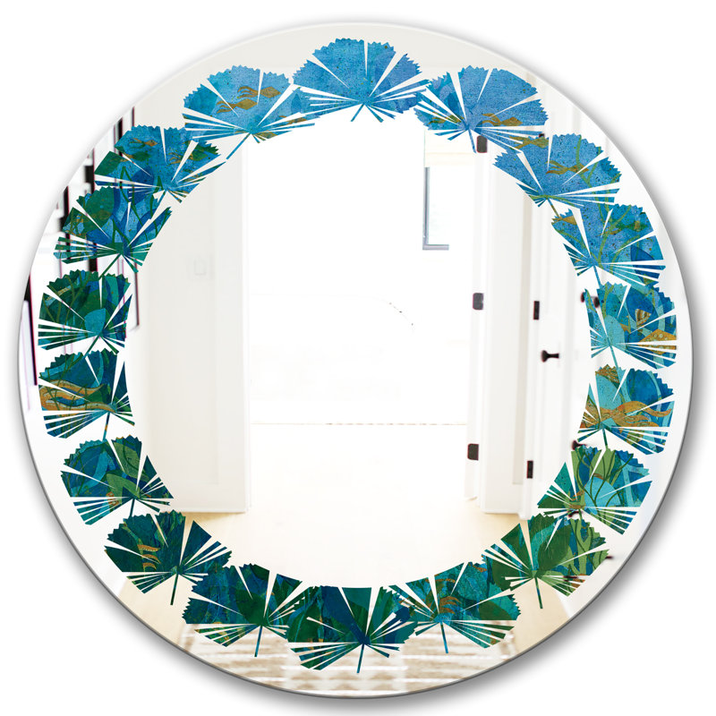 Miroir mural Leaves, H 23,6 po x l 23,6 po, Underwater Lake Leaves II