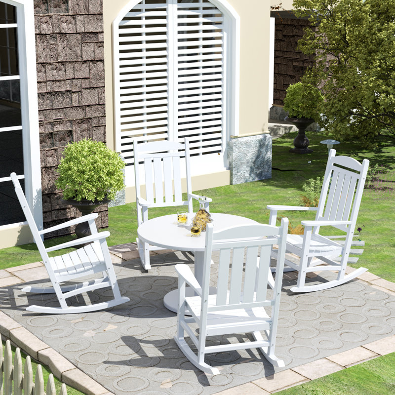 Chaise berçante d'extérieur en plastique Laguna, Blanc