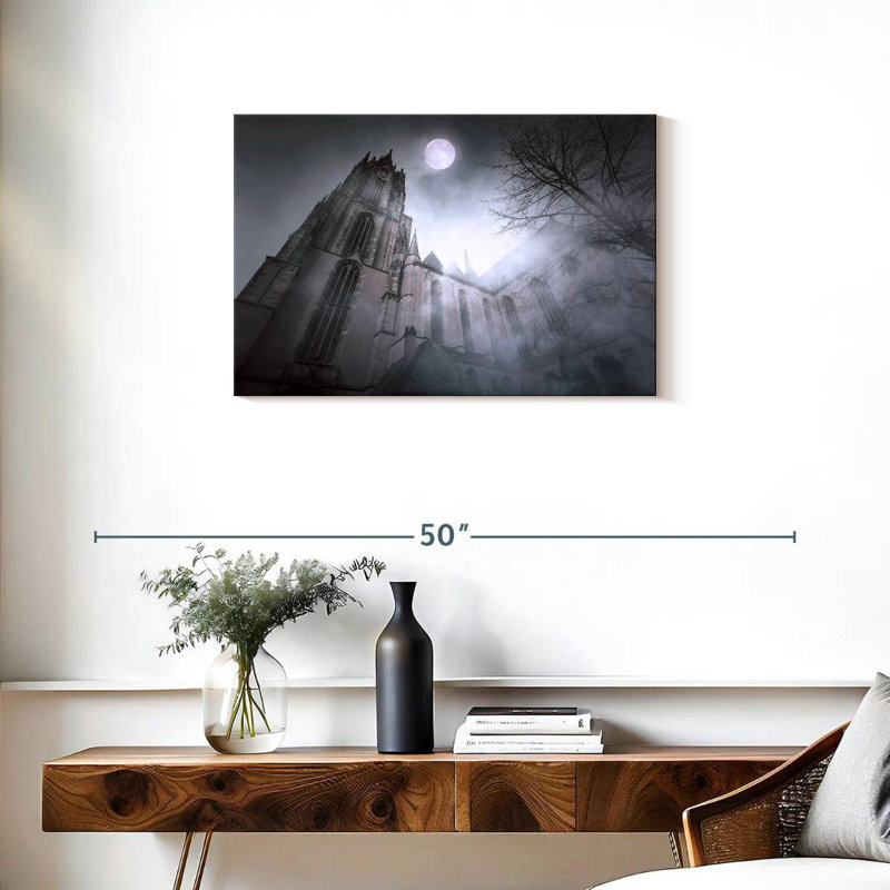 Moonlit Hitzel Church, 20" H x 30" W