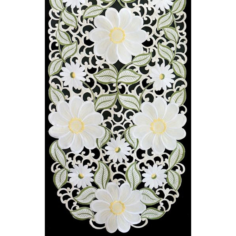 Chemin de table ovale floral Proust, L 36 po x l 16 po