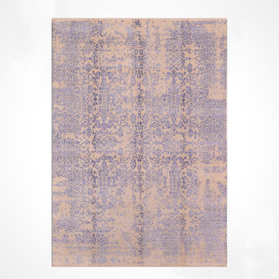Original Hand Knotted Traditional Pattern Cream Wool Rug