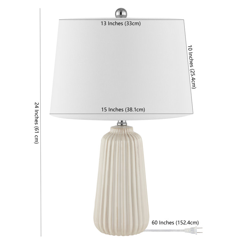 Adhelin Ceramic Table Lamp, Ivory